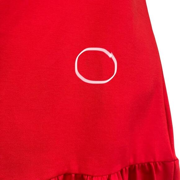 Anthropologie Maeve Alissa Swing Dress Red Drop Waist Mock Neck Flounce Sz S - Picture 9 of 16